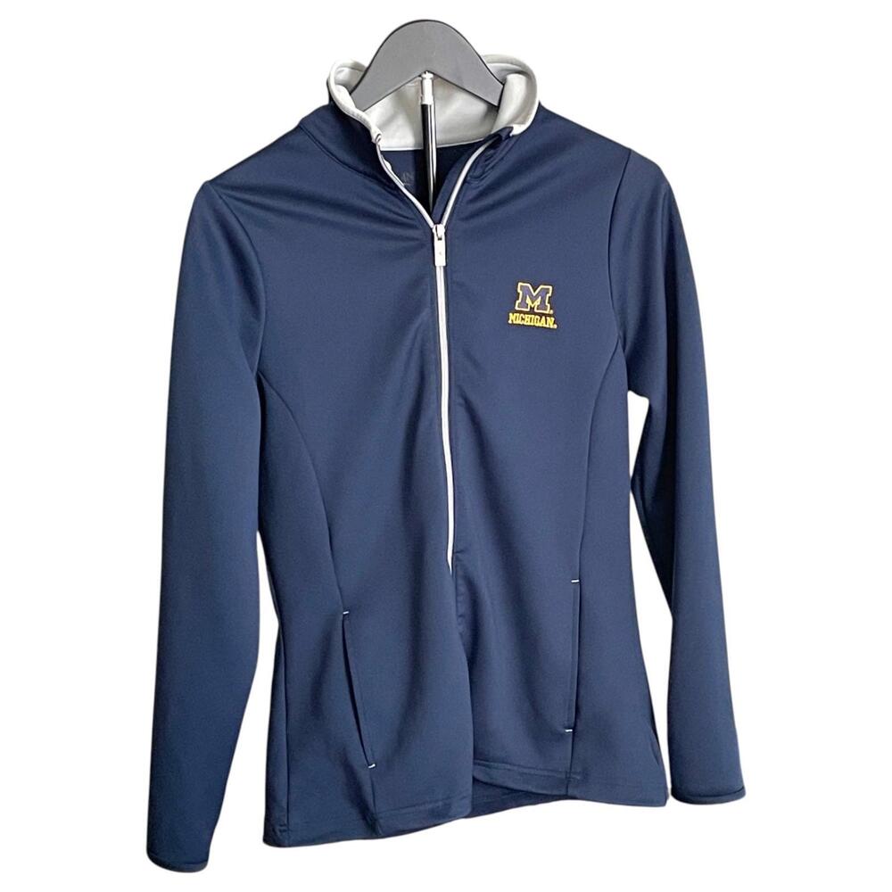 Womenâs Michigan Wolverines Antigua Full Zipâ Jacket Small Navy Generation